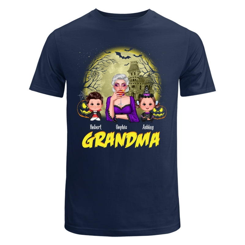 Halloween Glow Yellow Moon Grandma Mom Kids Personalized Shirt