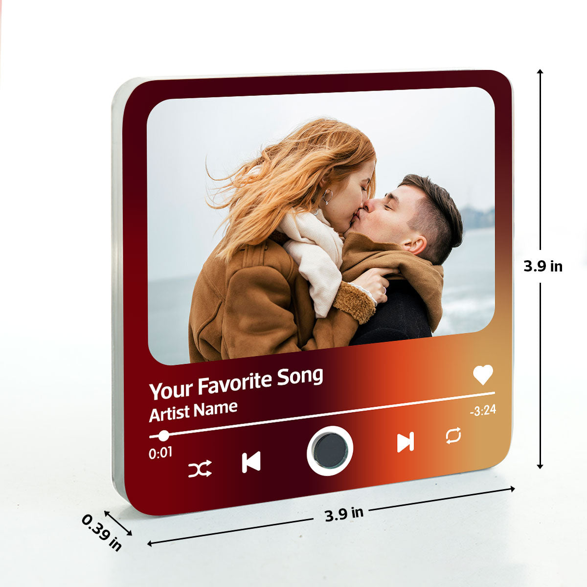 Couple Photo Favorite Song Personalized Music Fridge Magnet, Heartfelt Gift For Couple, For Him, For Her, Boyfriend, Girlfriend, Husband, Wife