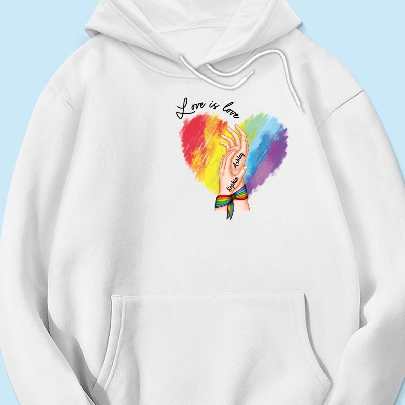 Love Is Love LGBTQ+ Hand In Hand Personalized Shirt