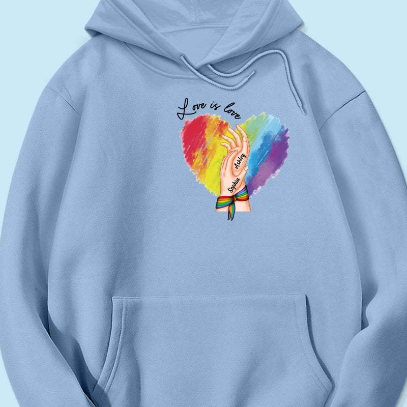 Love Is Love LGBTQ+ Hand In Hand Personalized Shirt