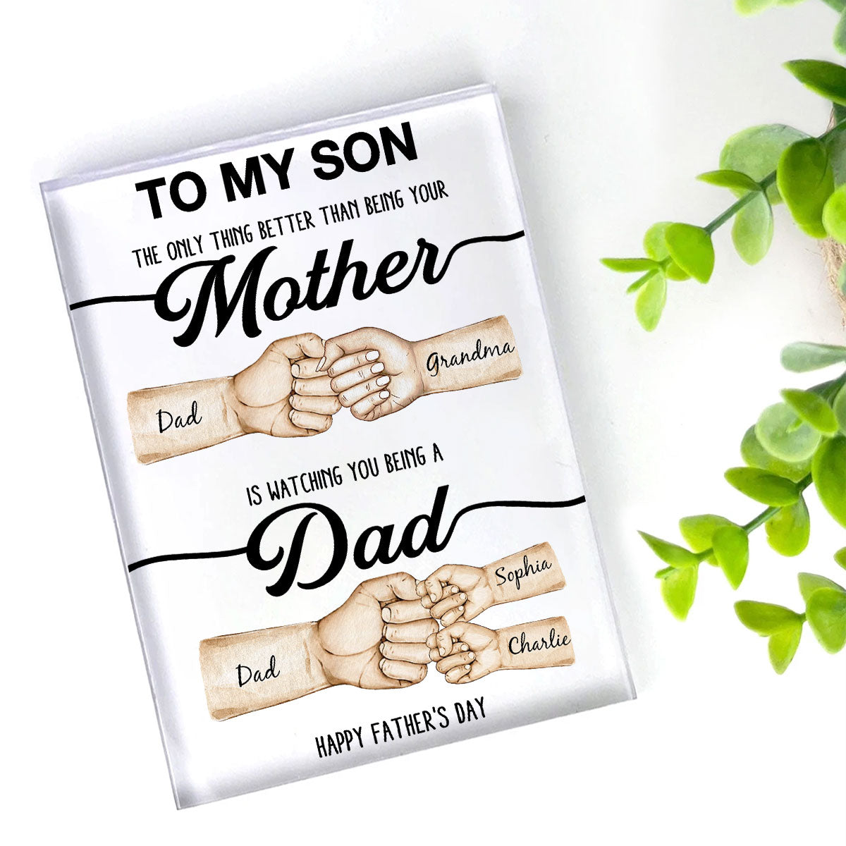 The Only Thing Better Than Being Your Mother Fist Bump Personalized Acrylic Block, gift for Son from Mom