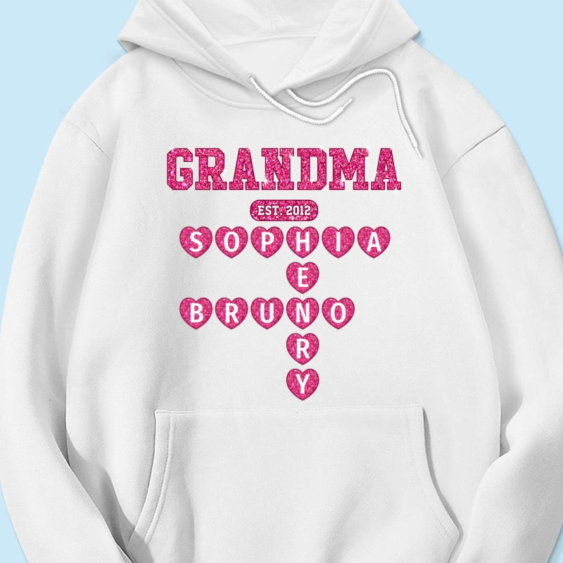 Grandma Est. Crossword Art Puzzle Unique Gift For Grandma Personalized Shirt