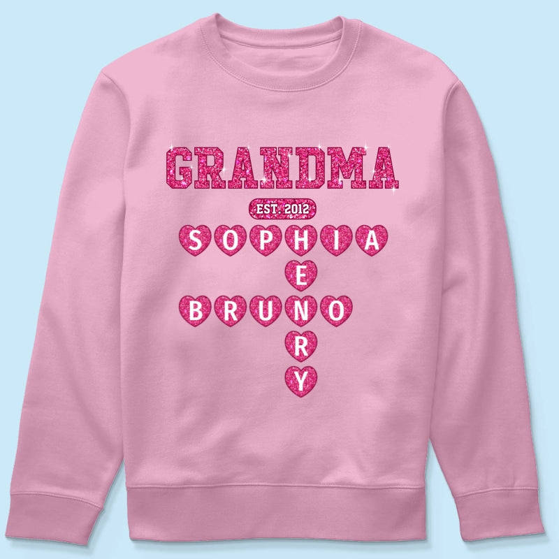 Grandma Est. Crossword Art Puzzle Unique Gift For Grandma Personalized Shirt