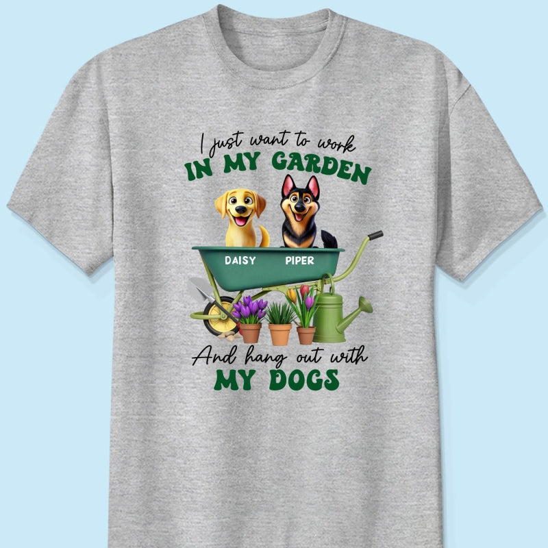 Work In Garden And Hang Out With My Dogs Personalized Shirt, 3D Cute Dogs