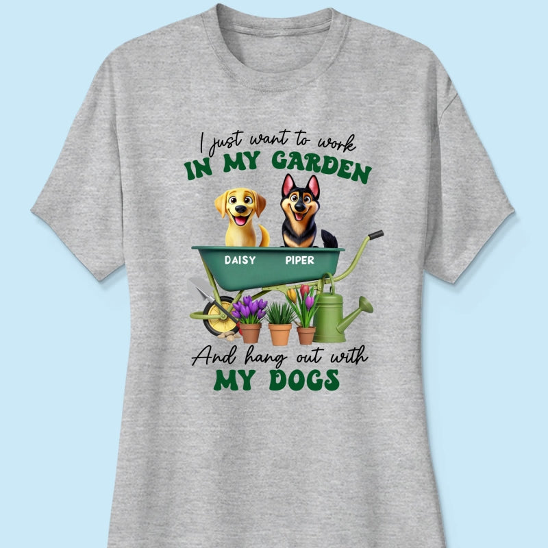 Work In Garden And Hang Out With My Dogs Personalized Shirt, 3D Cute Dogs
