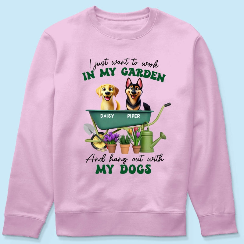 Work In Garden And Hang Out With My Dogs Personalized Shirt, 3D Cute Dogs