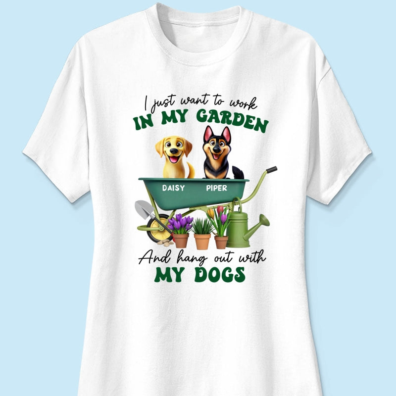 Work In Garden And Hang Out With My Dogs Personalized Shirt, 3D Cute Dogs