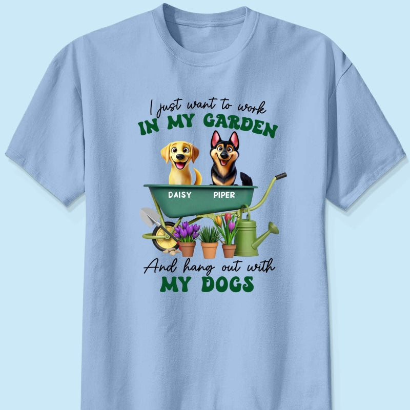 Work In Garden And Hang Out With My Dogs Personalized Shirt, 3D Cute Dogs