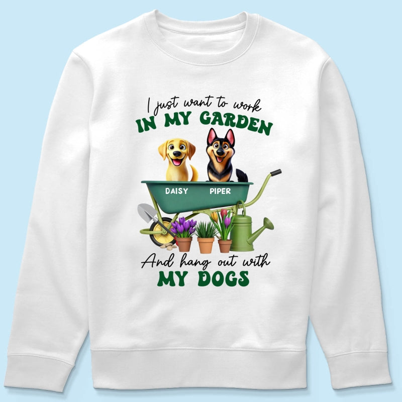 Work In Garden And Hang Out With My Dogs Personalized Shirt, 3D Cute Dogs