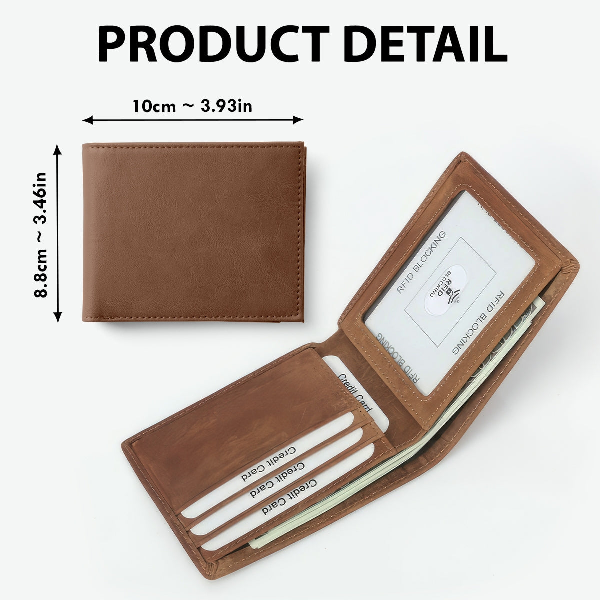 To Dad From Your Financial Burdens Funny Personalized Printed Leather Wallet
