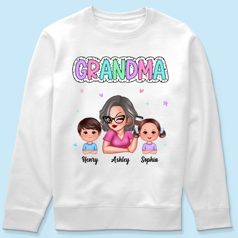 Summer Pastel Dalmatian Dots Grandma And Grandkids Personalized Shirt