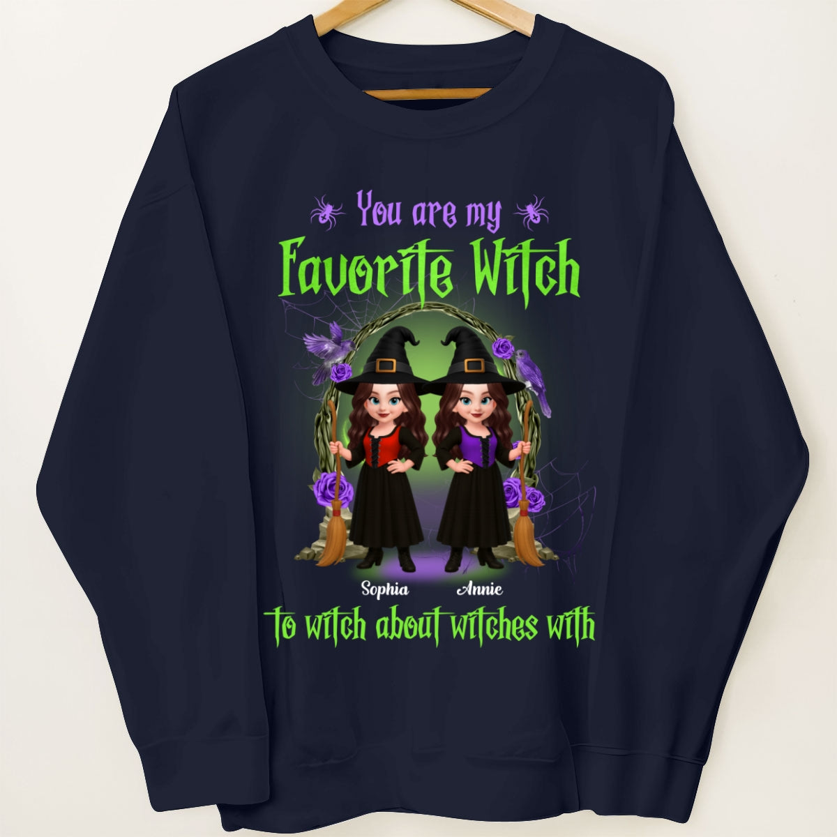 Halloween Witch Besties Witch About Witches Matching Personalized Sweatshirt