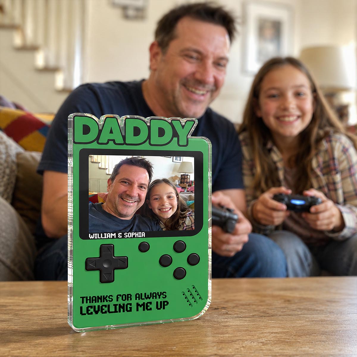 Retro Game Console Custom Photo - Personalized Acrylic Block Plaque - Gift For Gamer Husband, Dad, Grandpa