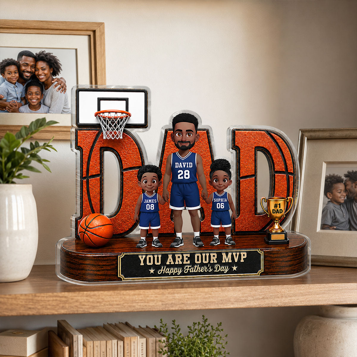 Basketball Dad Legend You Are Our MVP 2D Flat Printed - Personalized Acrylic Block Plaque - Gift For Dad, Husband, Basketball Fans