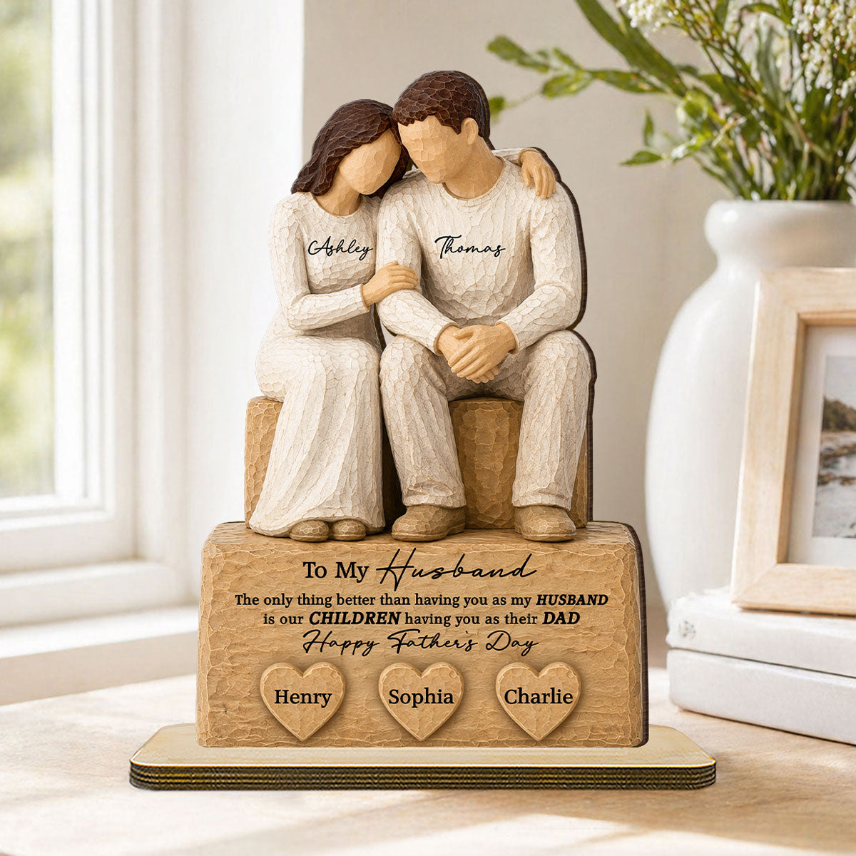 Sentimental Rustic To My Husband The Only Thing - Personalized 2-Layered Wooden Plaque - Heartfelt Gift For Husband, Dad