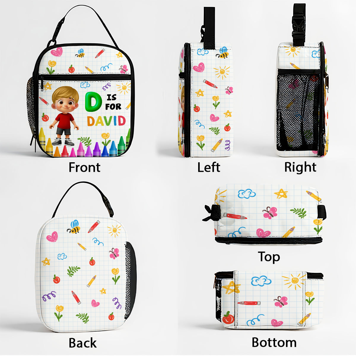 School Kid's Name Personalized Insulated Kid Lunch Bag, Back To School gift