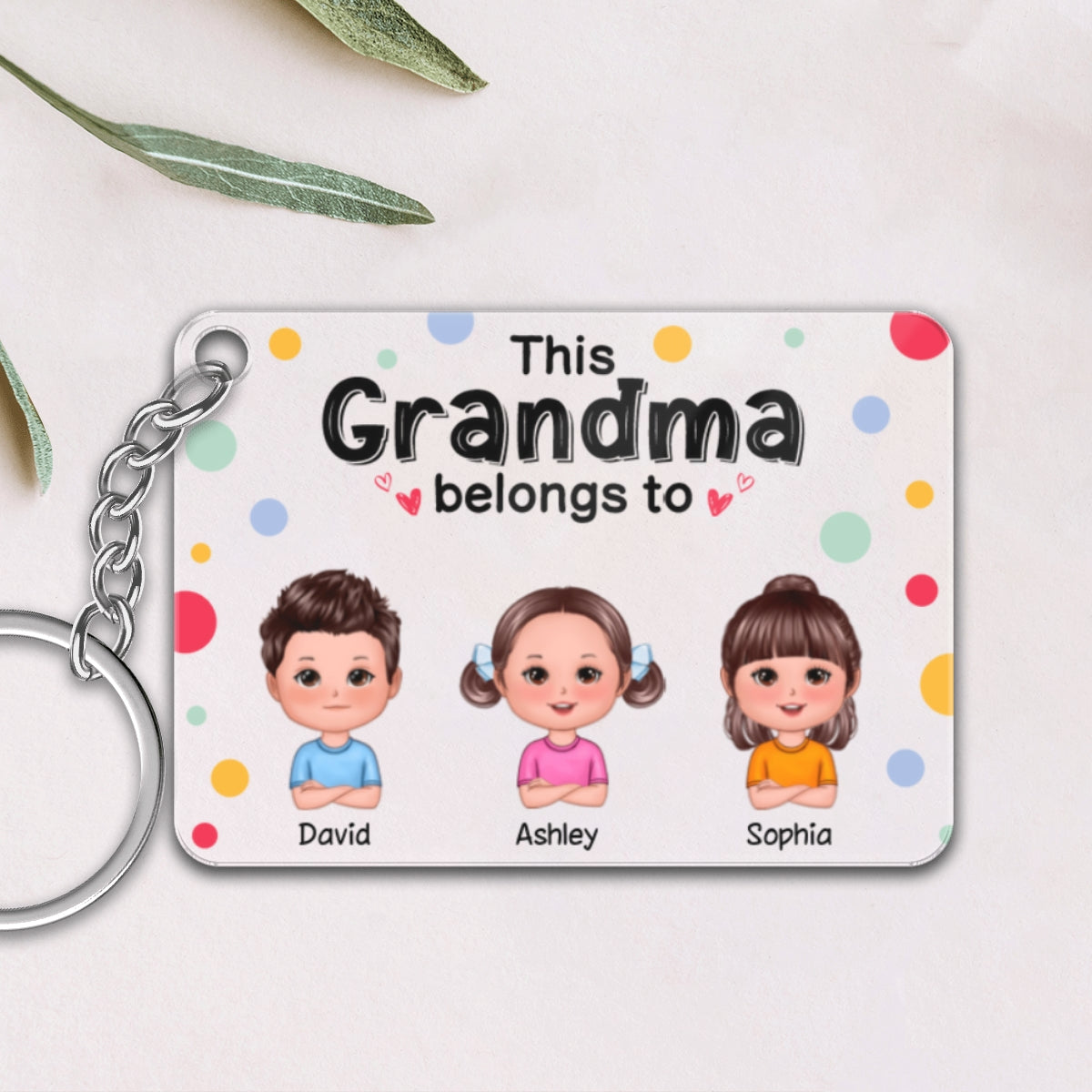 This Dad Mom Grandma Grandpa Belongs To Cute Doll Kids Personalized Acrylic Keychain