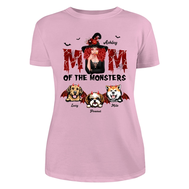 Mom Of The Monsters Dog Halloween Witch Personalized Shirt