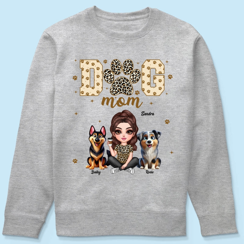 Dog Mom Leopard 3D Cute Dogs Personalized Shirt
