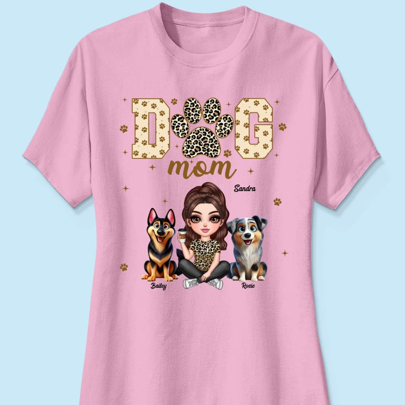 Dog Mom Leopard 3D Cute Dogs Personalized Shirt