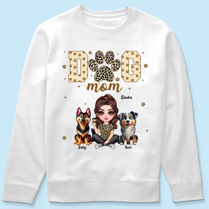 Dog Mom Leopard 3D Cute Dogs Personalized Shirt