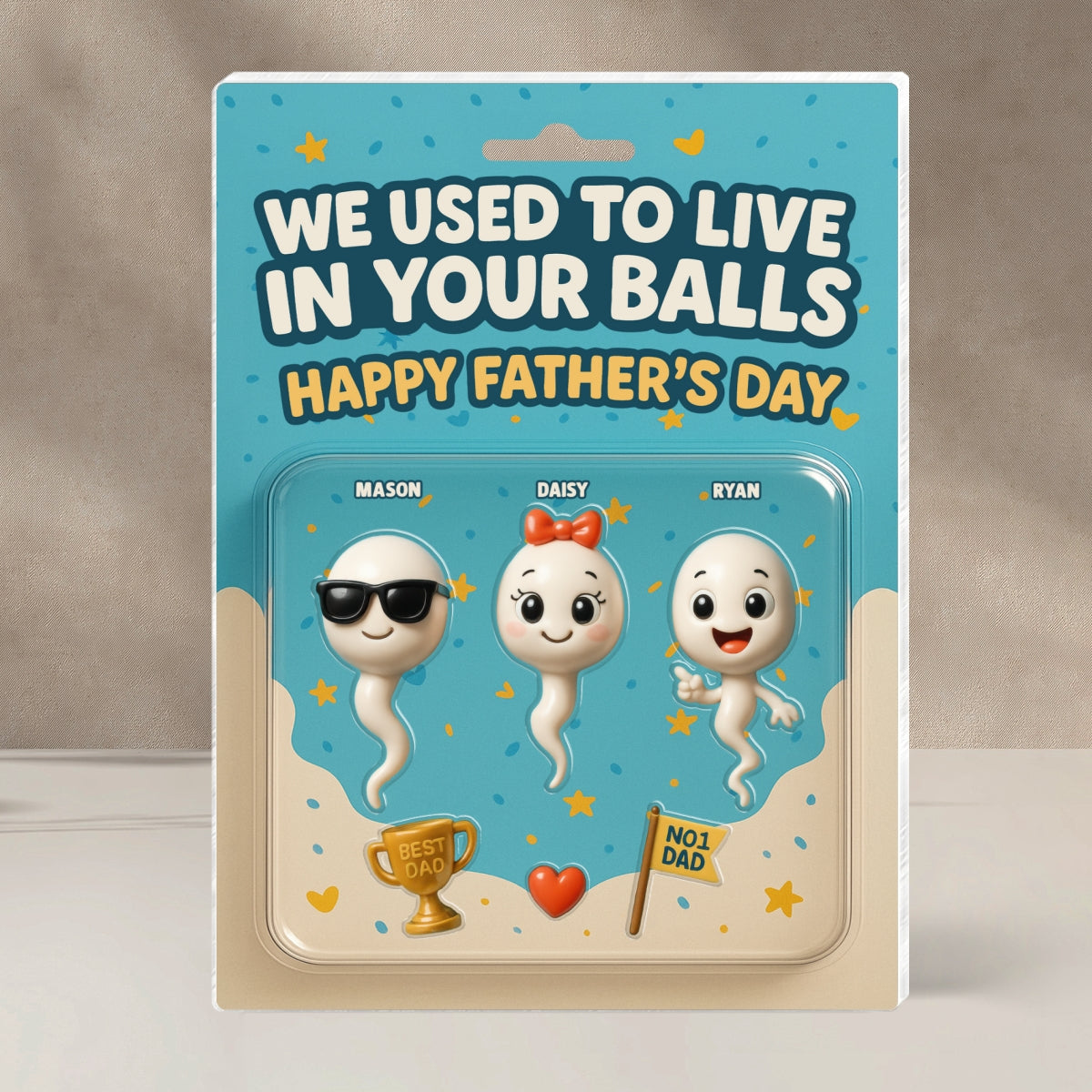 We Used To Live In Your Balls Dad Customer Figure Personalized Acrylic Block Plaque, Gift for Dad, Gift for Husband