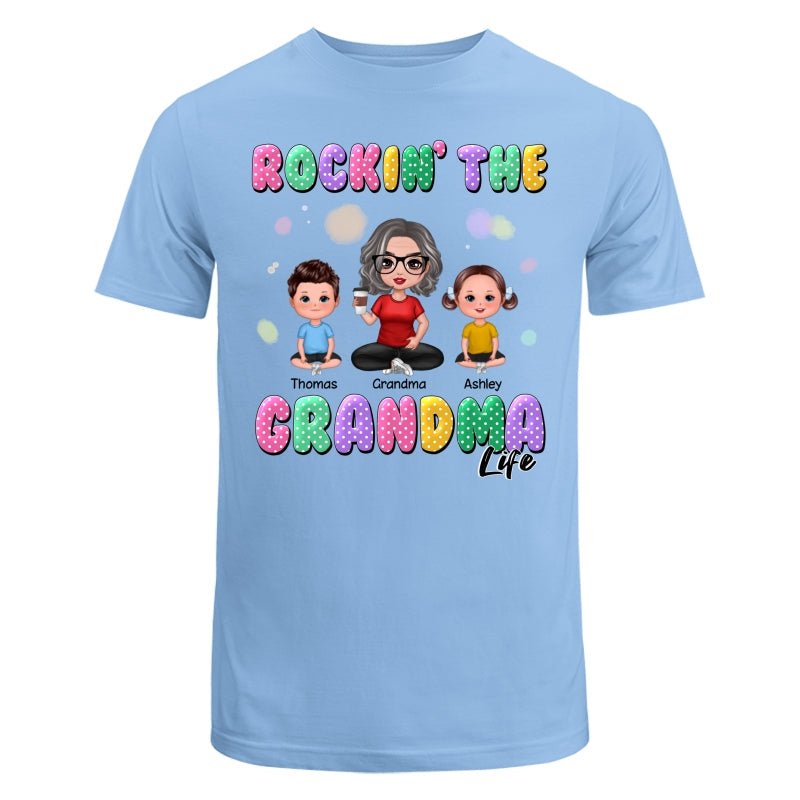 Rockin‘ Grandma Life Colorful Polka Dot Personalized Shirt
