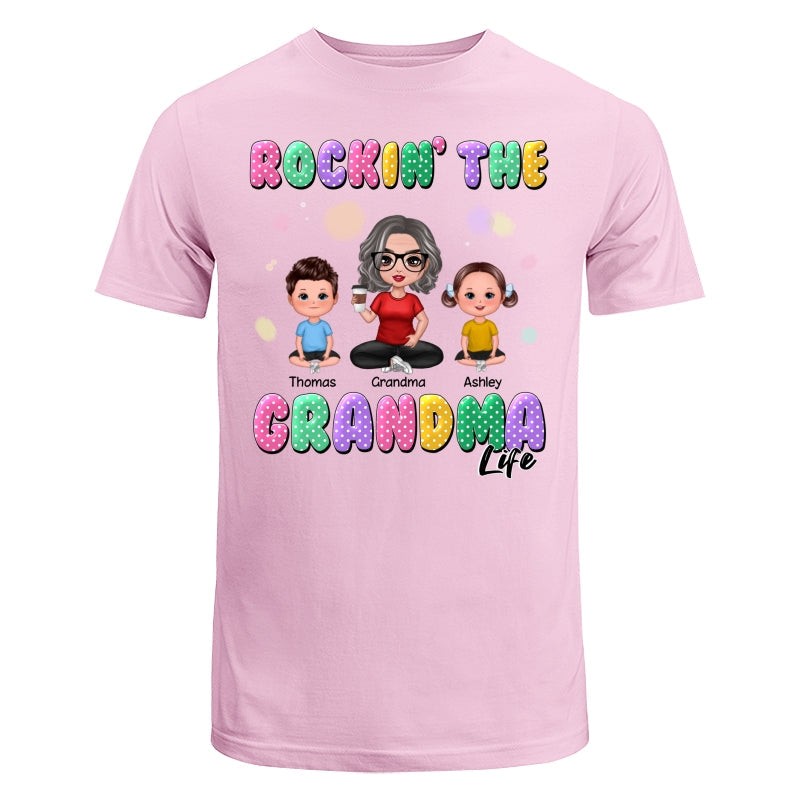 Rockin‘ Grandma Life Colorful Polka Dot Personalized Shirt