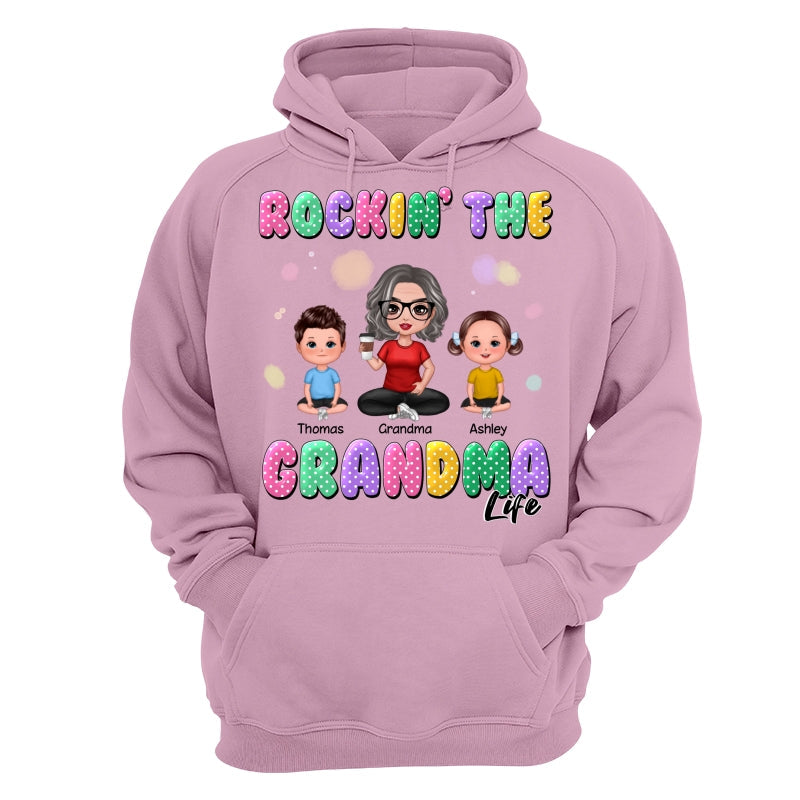Rockin‘ Grandma Life Colorful Polka Dot Personalized Shirt