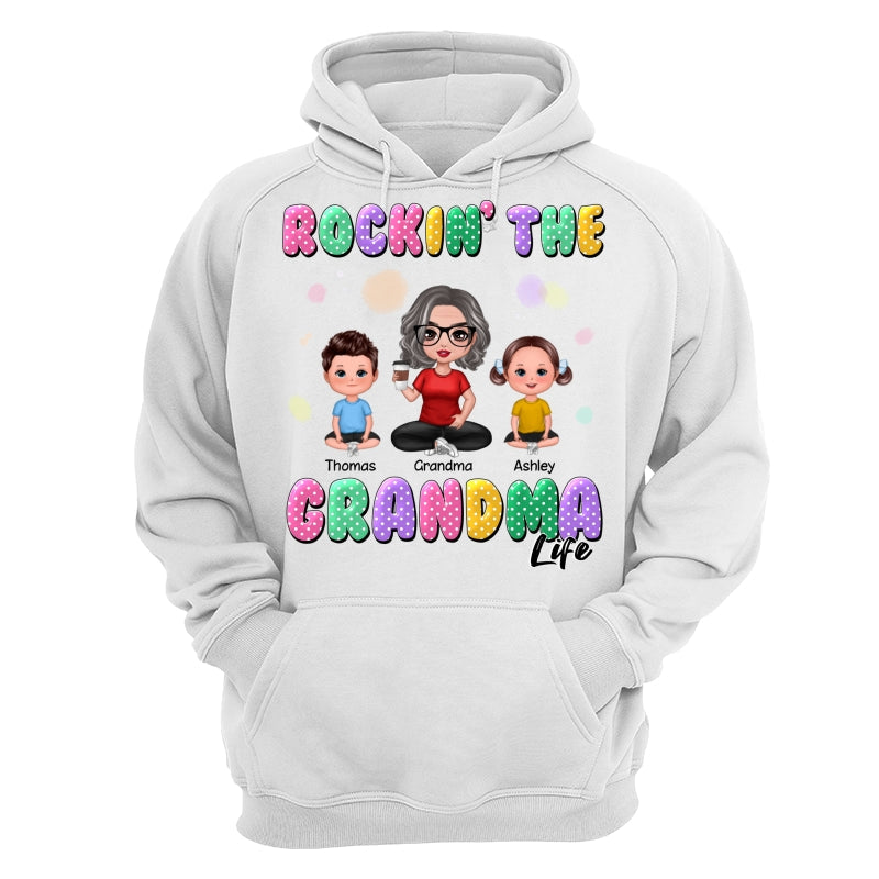 Rockin‘ Grandma Life Colorful Polka Dot Personalized Shirt