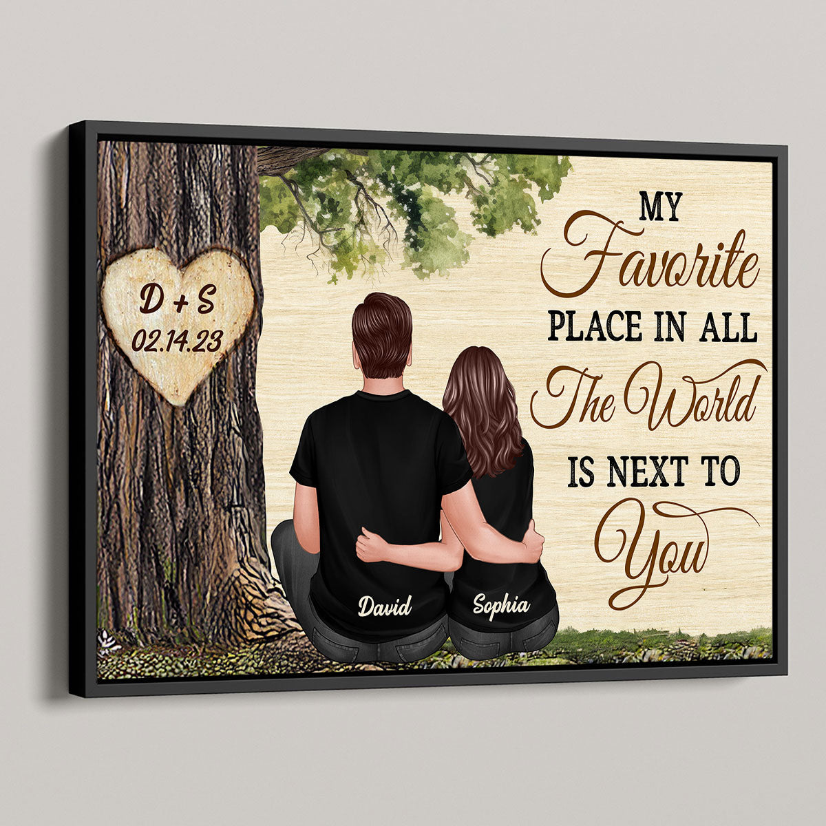 Personalized Couple Poster, Favorite Place Is Next To You, Gift, Anniversary Gift for Couples, for Him, for Her