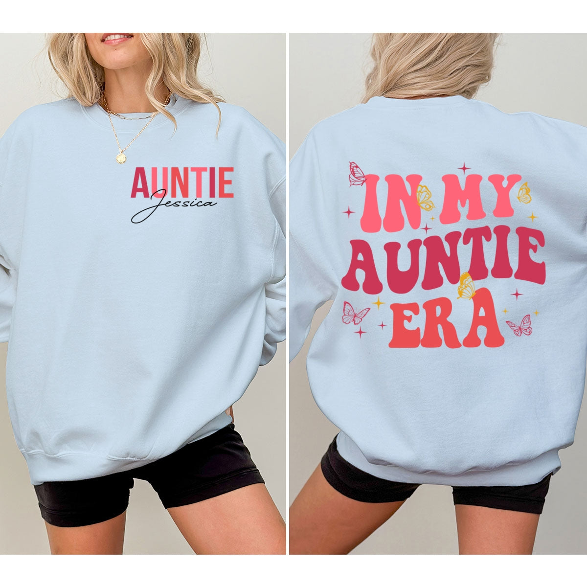 In My Auntie Era Gift For Auntie Personalized Double Sided Sweatshirt