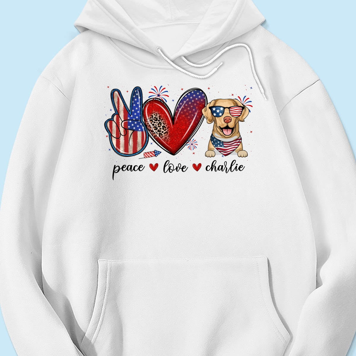 Peace Love Dogs USA Flag Pattern Personalized Shirt, Gift For Dog Mom, Dog Dad, Dog Lovers