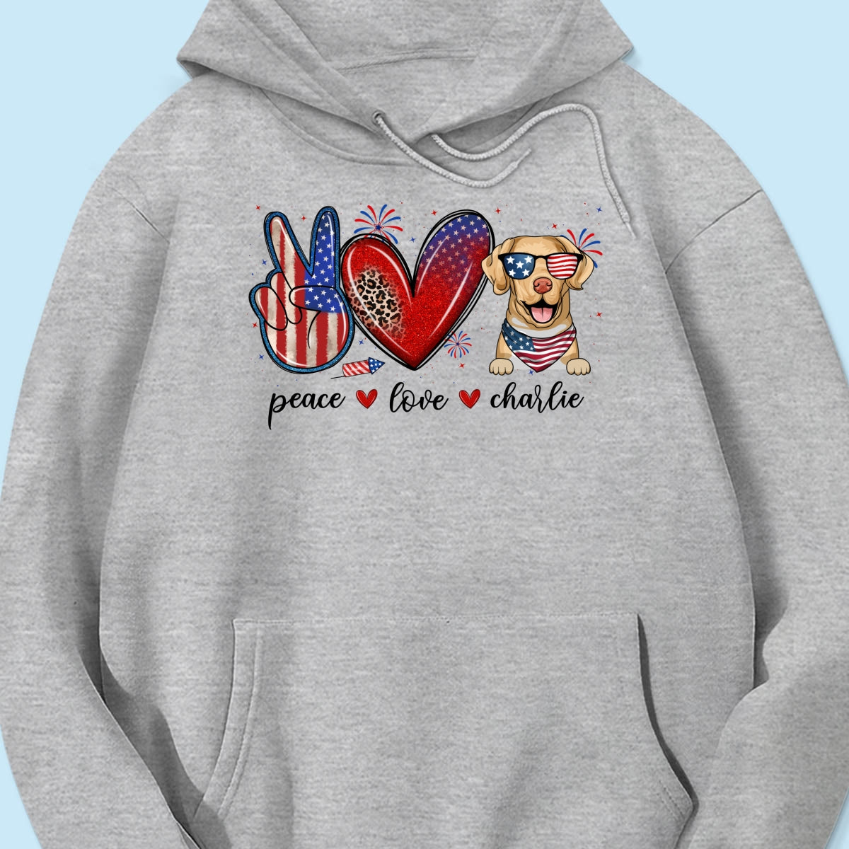Peace Love Dogs USA Flag Pattern Personalized Shirt, Gift For Dog Mom, Dog Dad, Dog Lovers