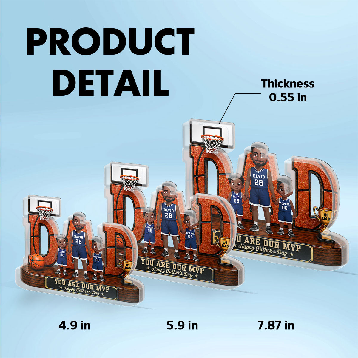 Basketball Dad Legend You Are Our MVP 2D Flat Printed - Personalized Acrylic Block Plaque - Gift For Dad, Husband, Basketball Fans