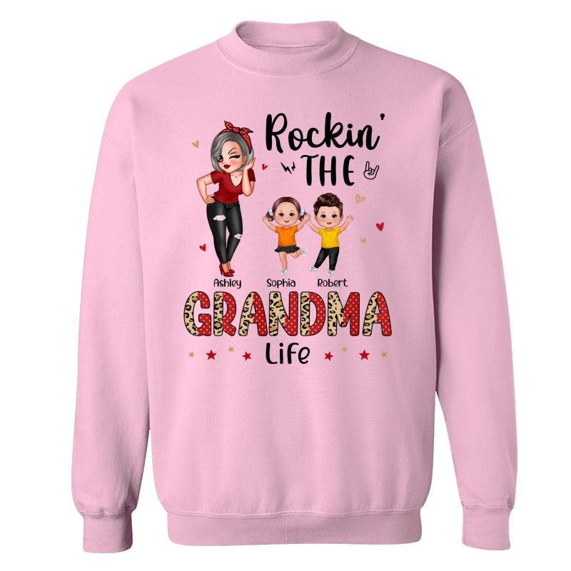 Leopard Polka Dot Grandma Grandkids Personalized Shirt