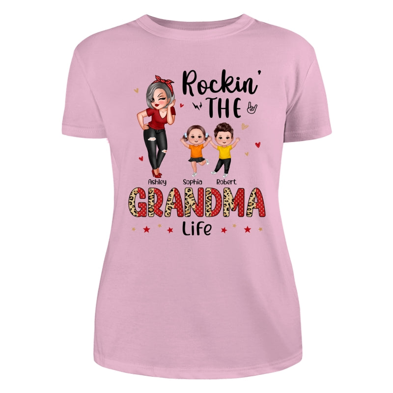 Leopard Polka Dot Grandma Grandkids Personalized Shirt
