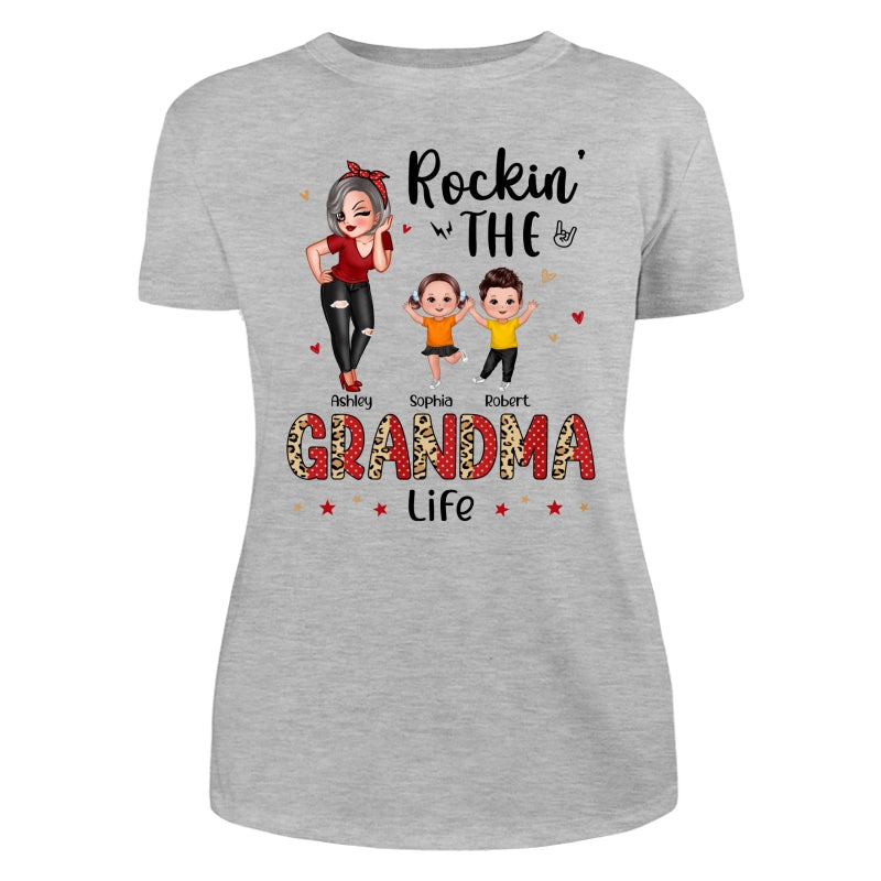 Leopard Polka Dot Grandma Grandkids Personalized Shirt