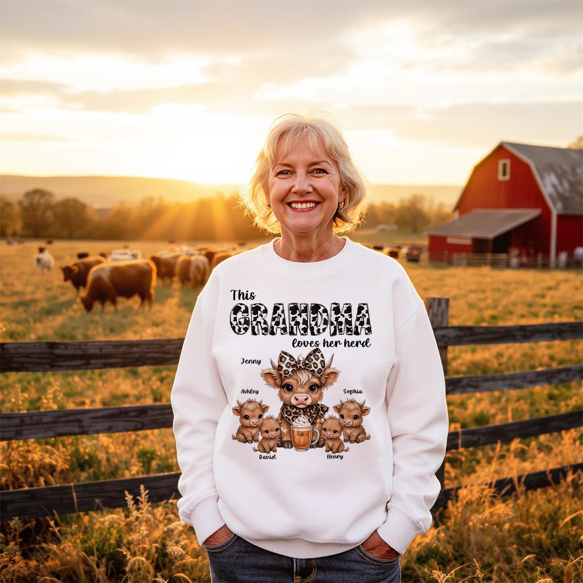 This Mama Grandma Loves Her Herds – Cozy Fall Vibe - Personalized Shirt