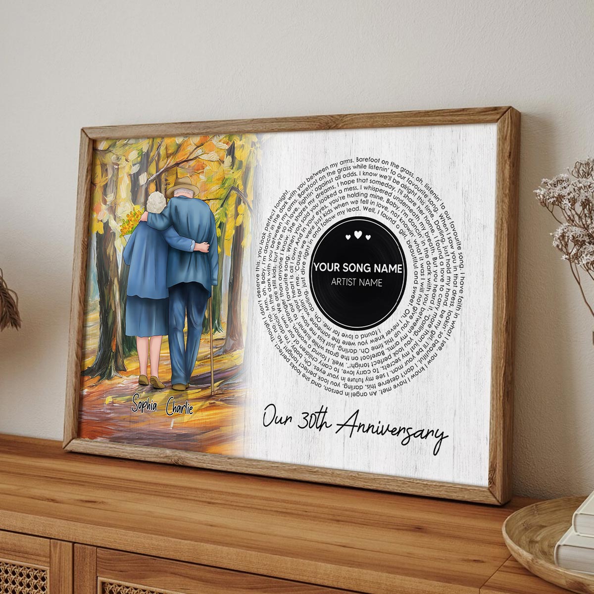 I Want To Grow Old With You Song Lyrics Art Personalized Poster, Anniversary Gift For Him, For Her