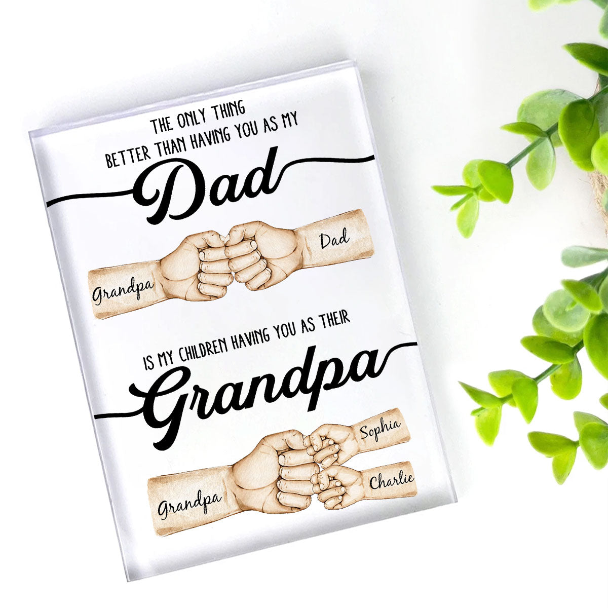 The Only Thing Better Than Having You As My Dad Fist Bump Personalized Acrylic Block, gift for Dad from Daughter from Son