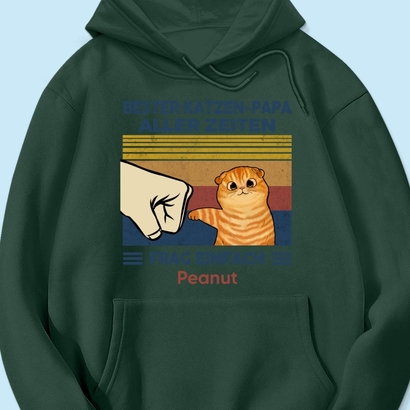 Perfektes Geschenk fr Katzenvter – Personalisiertes T-Shirt mit Katzen-Faustgru