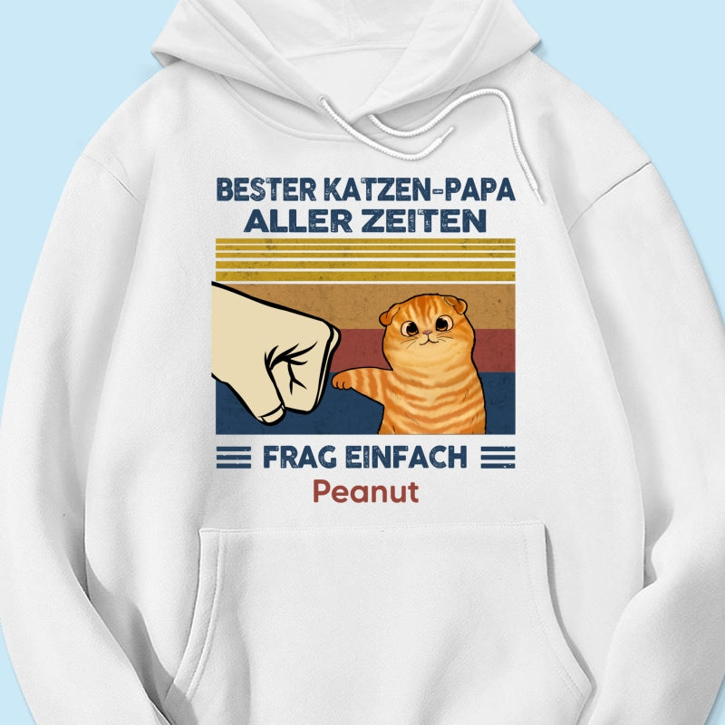 Perfektes Geschenk fr Katzenvter – Personalisiertes T-Shirt mit Katzen-Faustgru