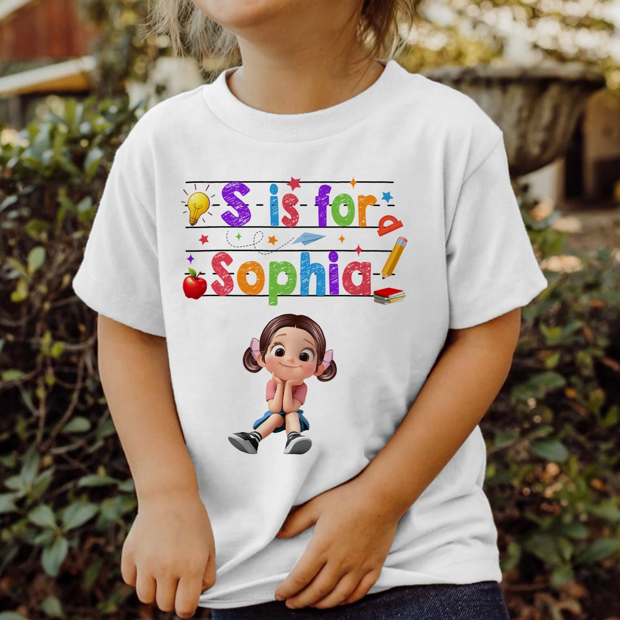 Custom Name Back To School Kids Shirt, Personalized Alphabet Kids Shirt