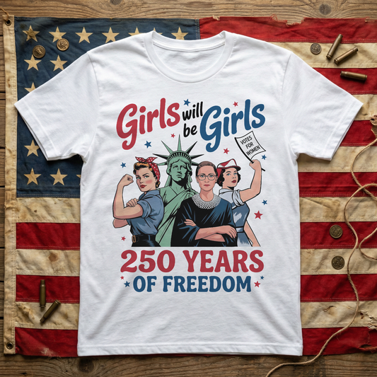 Girls Will Be Girls 250 Years of Freedom - Shirt