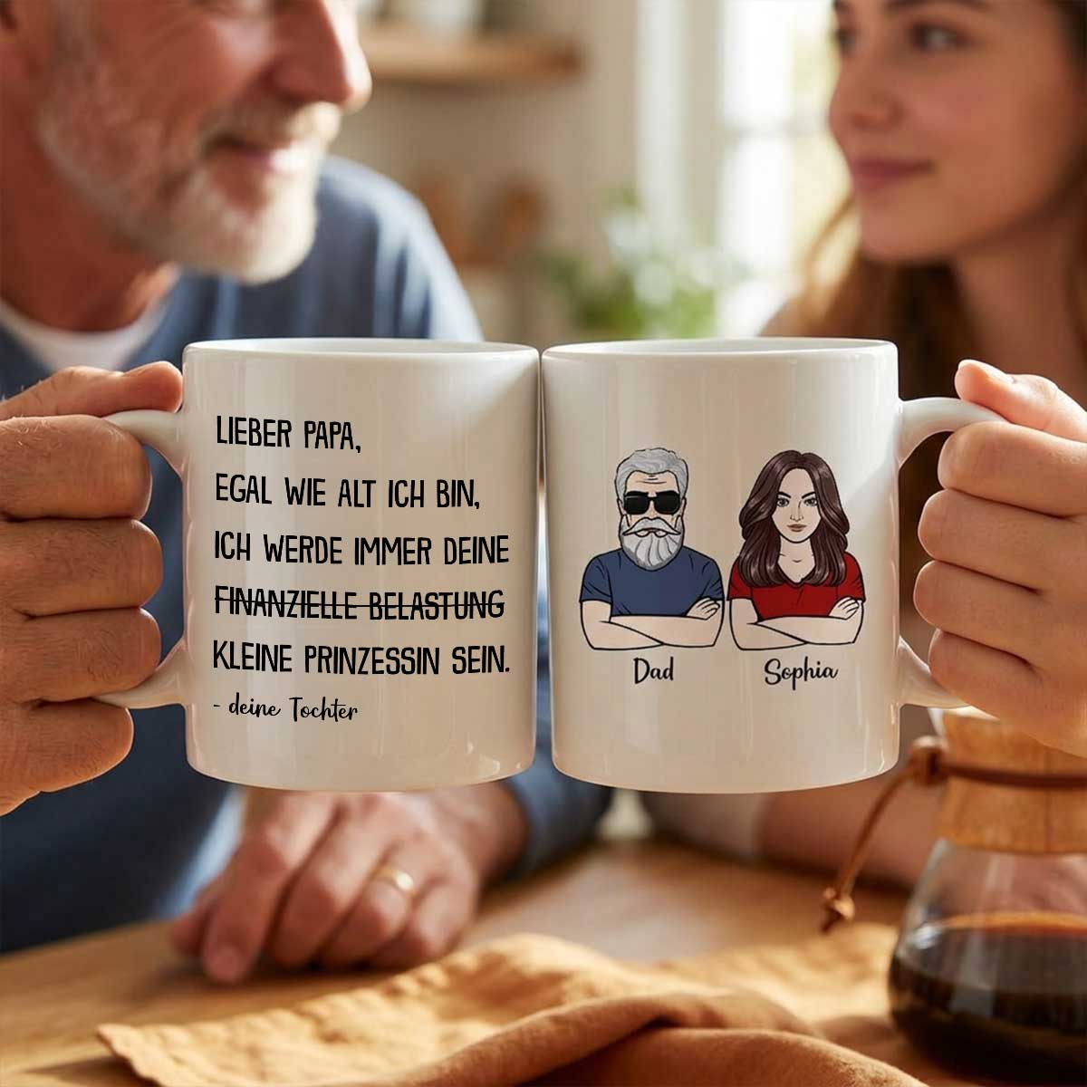 Immer deine finanzielle Belastung - Personalisierte Kaffeetasse - Lustiges Vatertag Geschenk fr Papa von Tochter