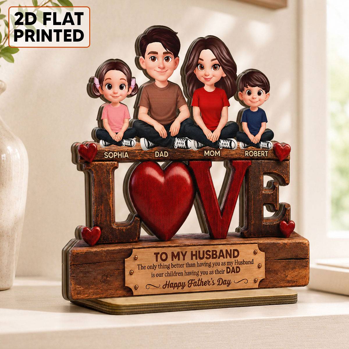 Forever Family Love To My Husband The Only Thing - Personalized 2-Layered Wooden Plaque - Gift For Husband, Dad