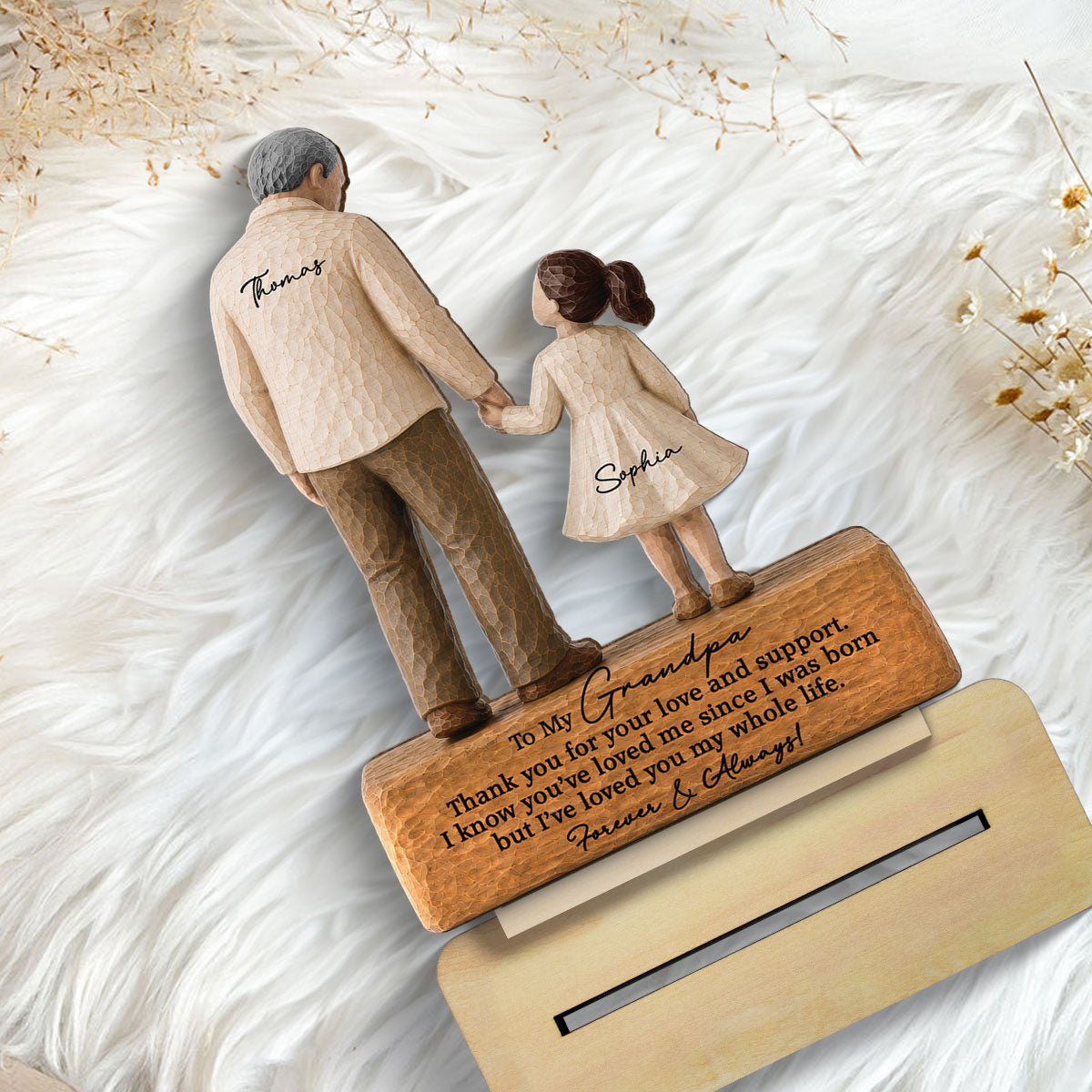 I've Loved You My Whole Life Grandpa 2D Flat Printed - Personalized 2-Layered Wooden Plaque - Sentimental Gift For Grandpa