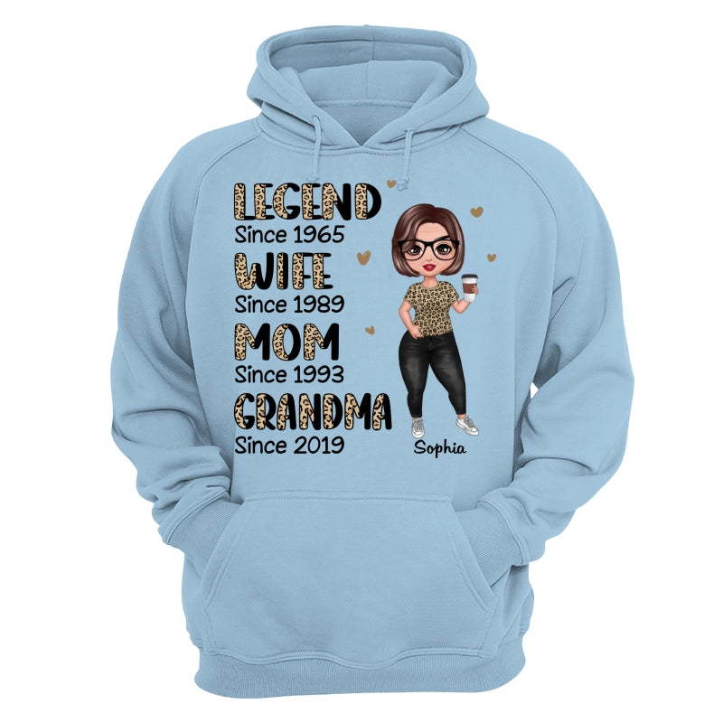 Half Leopard Doll Woman Standing Legend Wife Mom Grandma Personalized Shirt