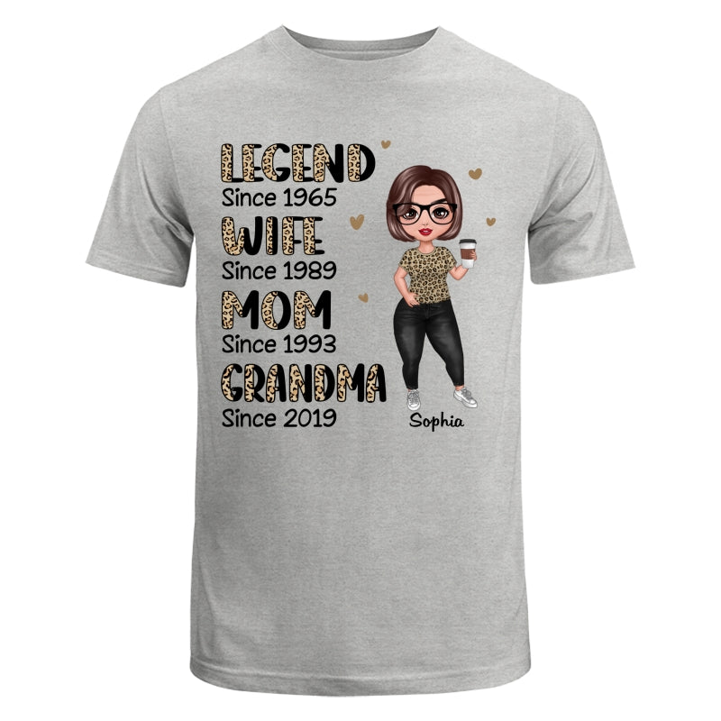 Half Leopard Doll Woman Standing Legend Wife Mom Grandma Personalized Shirt